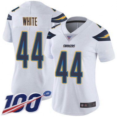 Los Angeles Chargers NFL Football Kyzir White White Jersey Women Limited #44 Road 100th Season Vapor Untouchable->los angeles chargers->NFL Jersey
